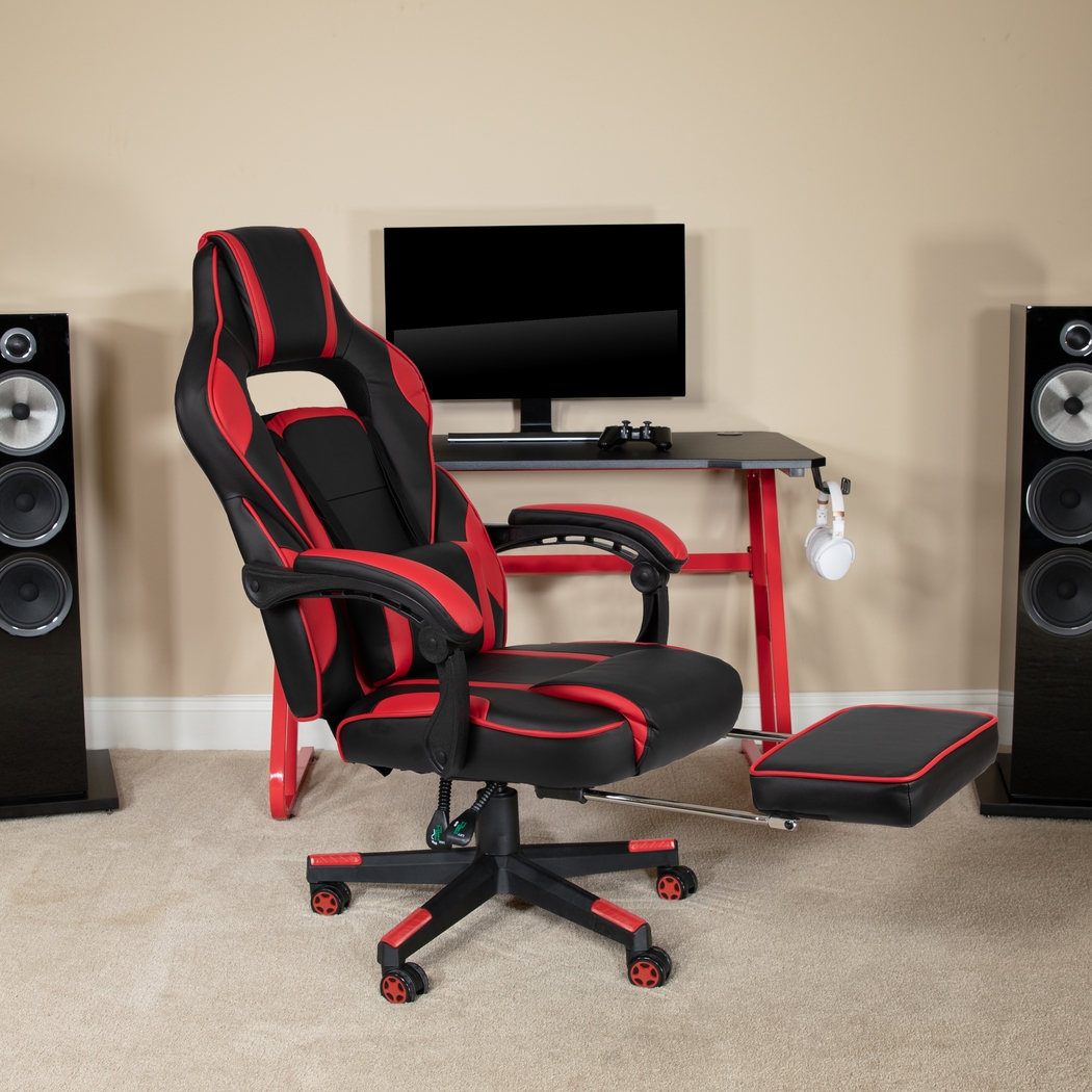 Exfor Red Ergonomic PC Gaming Chair with Footrest - Thumbnail - Image 10