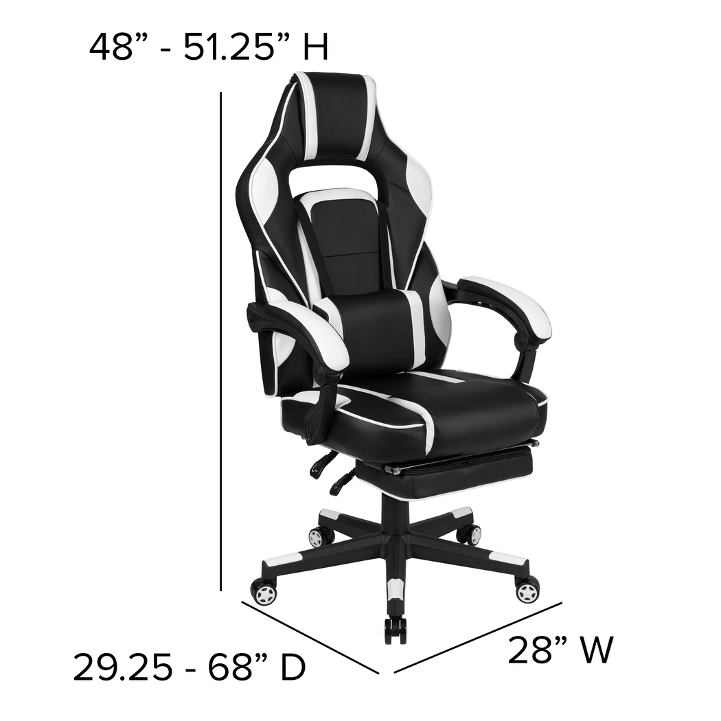 Exfor White Ergonomic PC Gaming Chair with Footrest - Thumbnail - Image 12