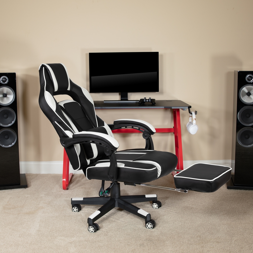 Exfor White Ergonomic PC Gaming Chair with Footrest - Thumbnail - Image 10