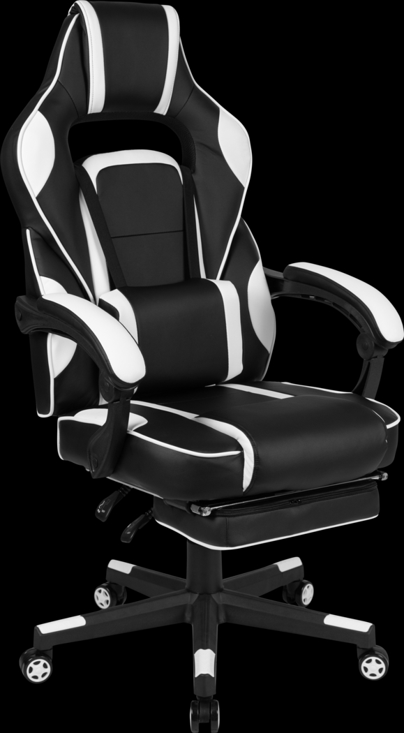 Exfor White Ergonomic PC Gaming Chair with Footrest - Thumbnail - Image 1