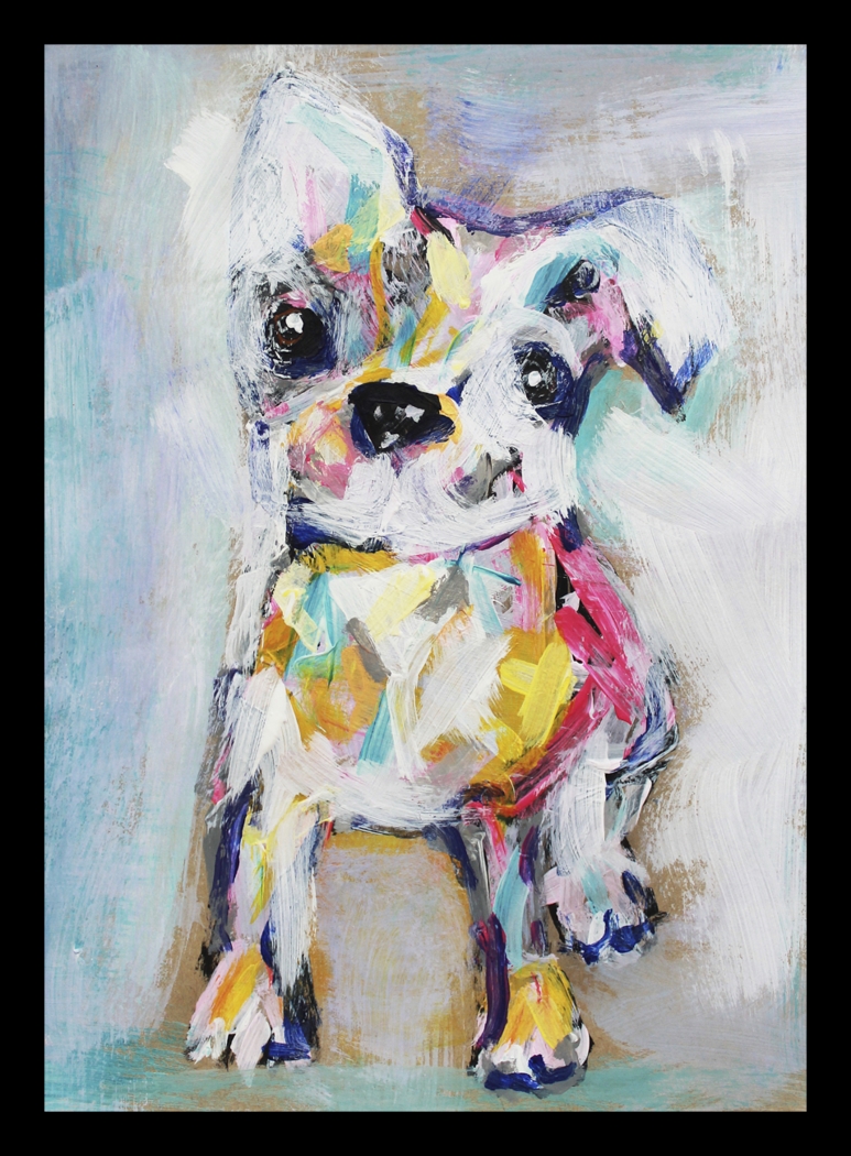 Kids Expressionist Puppy Blue Artwork - Thumbnail - Image 1