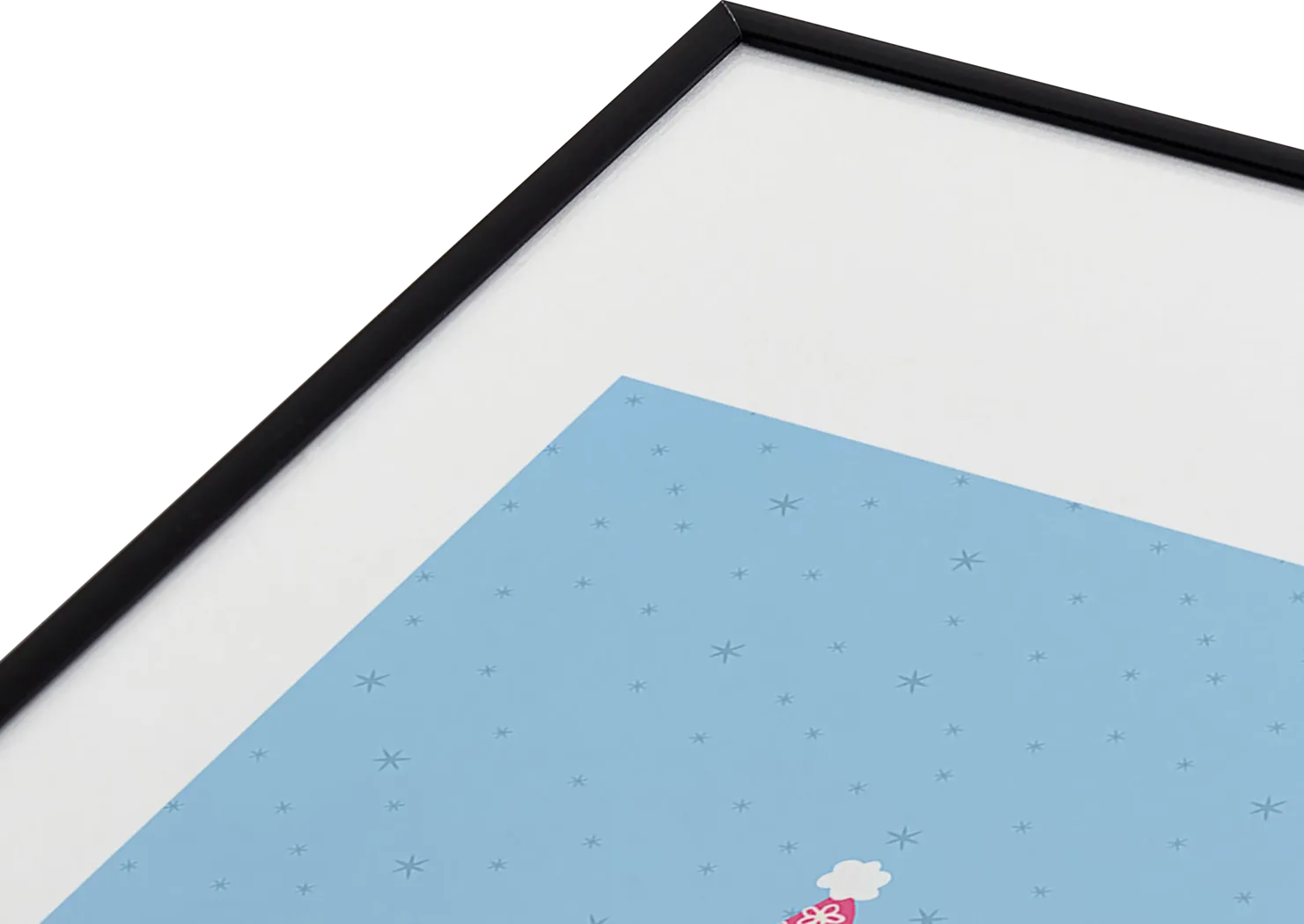 Kids Fa La Llama Blue Metal Framed Print - Thumbnail - Image 3