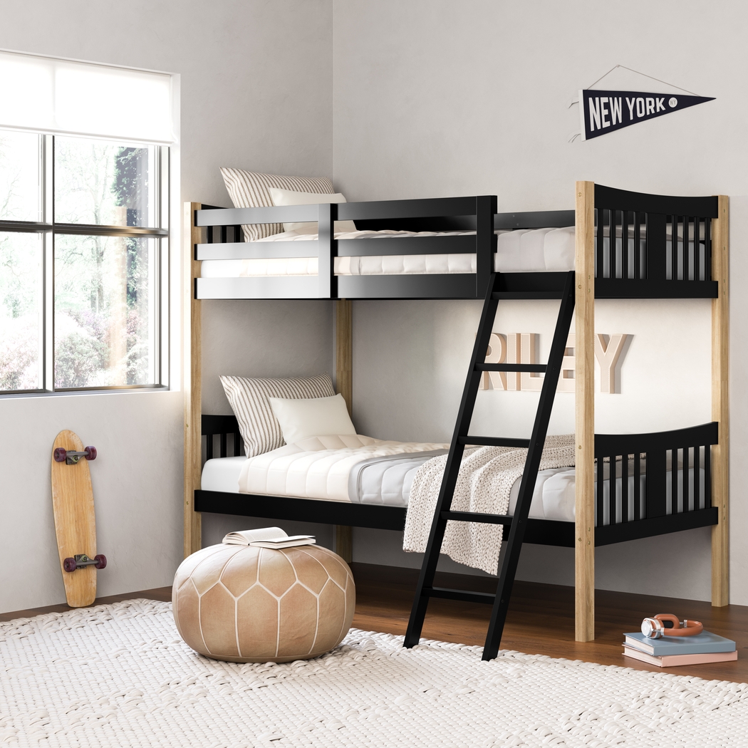 Kids Fablea Black Twin/Twin Bunk Bed - Thumbnail - Image 2