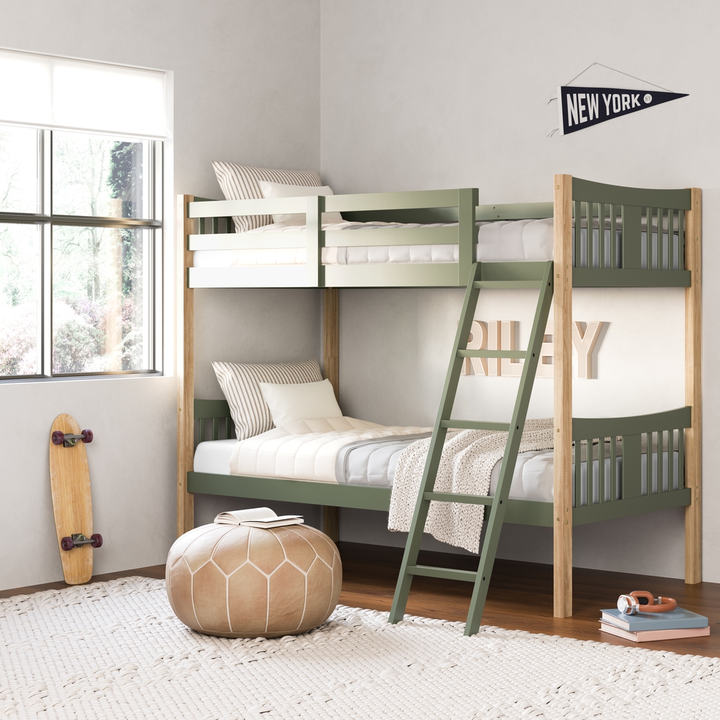 Kids Fablea Olive Twin/Twin Bunk Bed - Thumbnail - Image 2