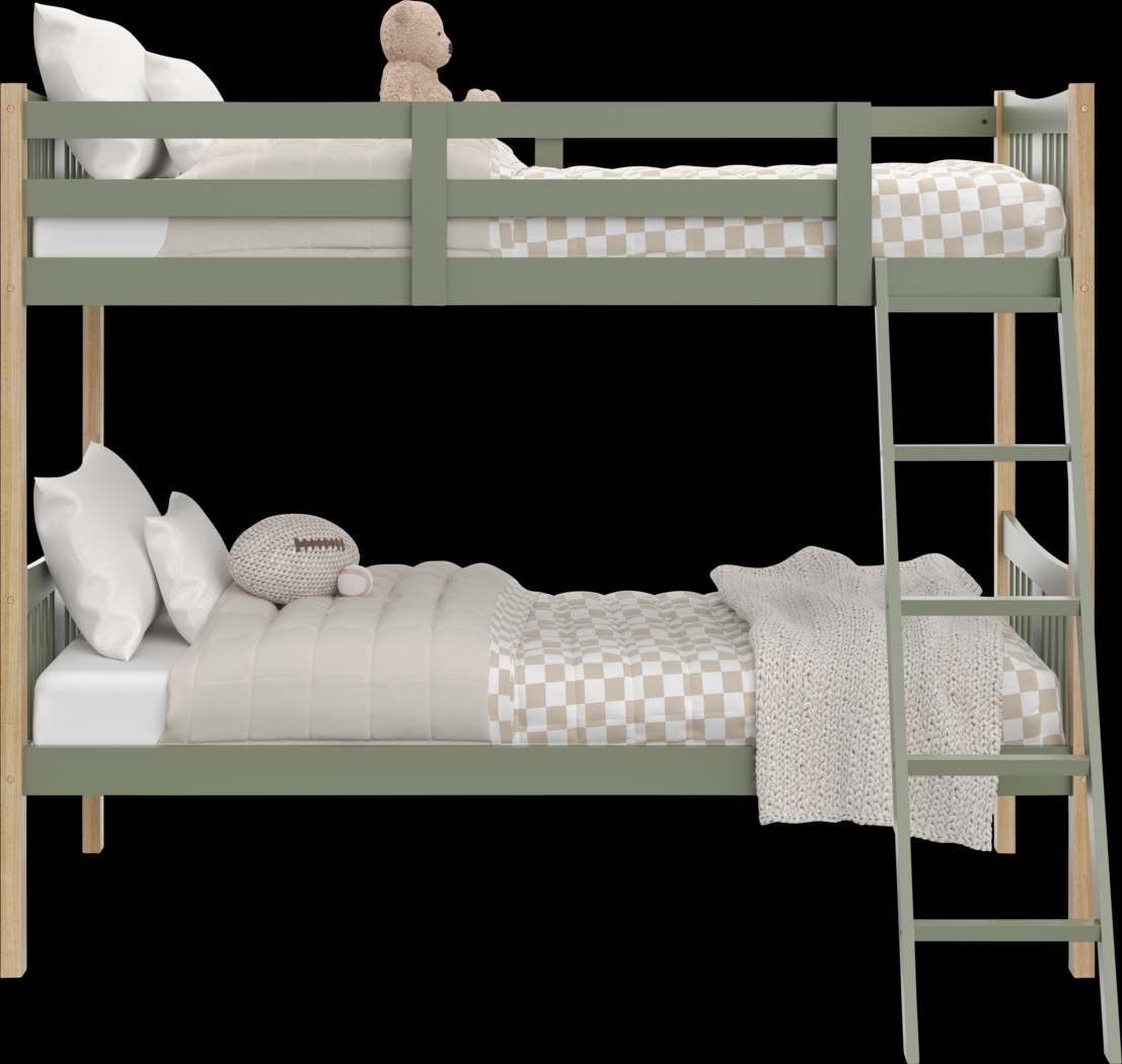 Kids Fablea Olive Twin/Twin Bunk Bed - Thumbnail - Image 3