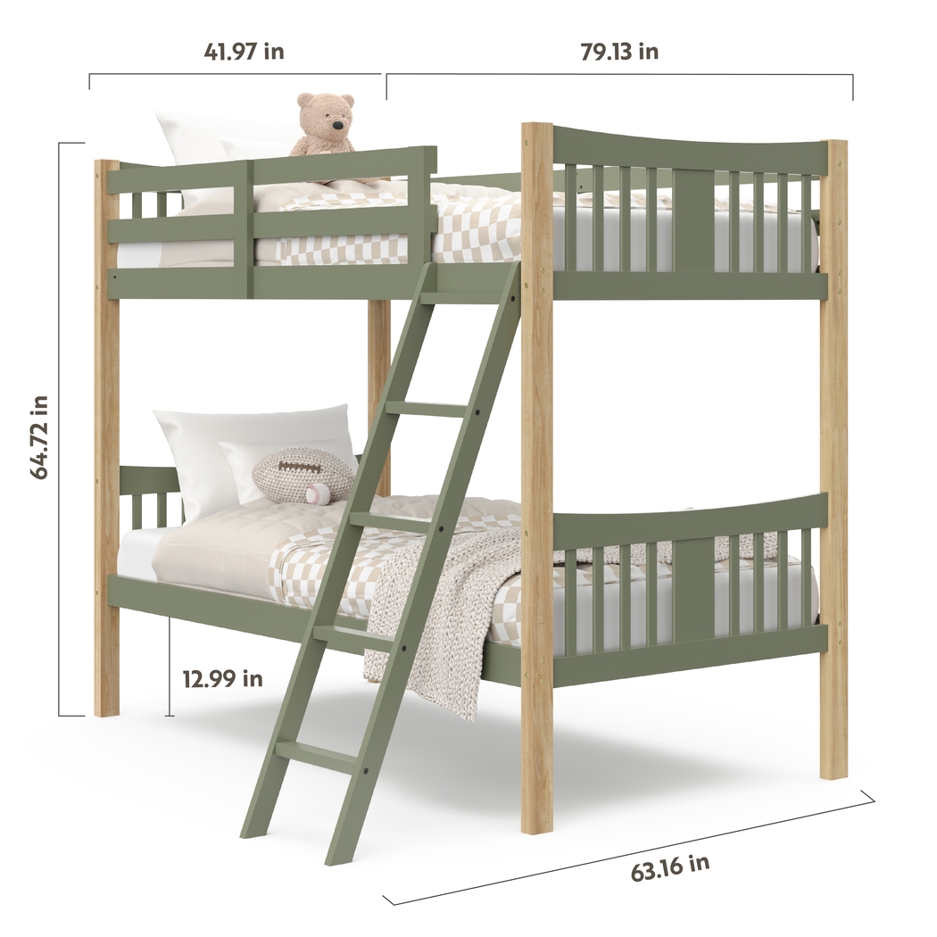 Kids Fablea Olive Twin/Twin Bunk Bed - Thumbnail - Image 9