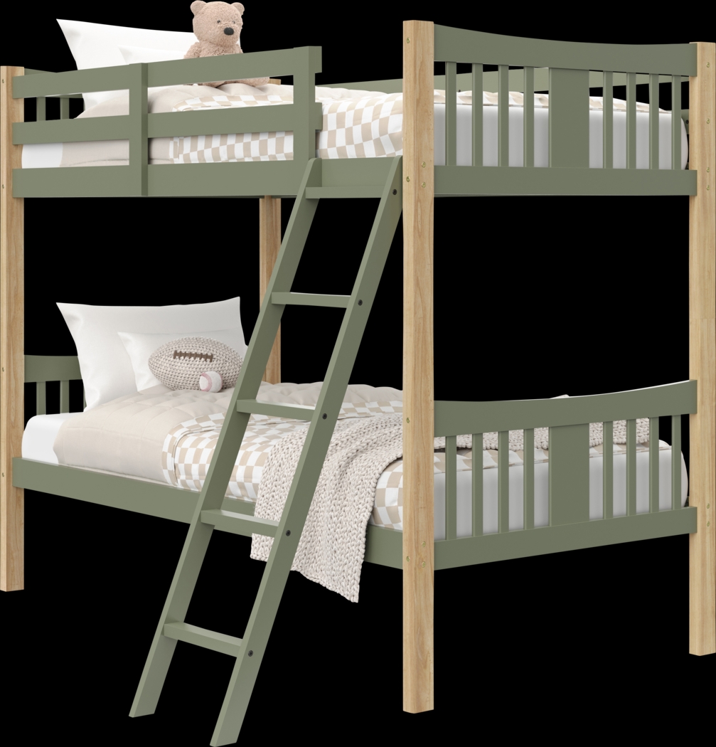Kids Fablea Olive Twin/Twin Bunk Bed - Thumbnail - Image 1