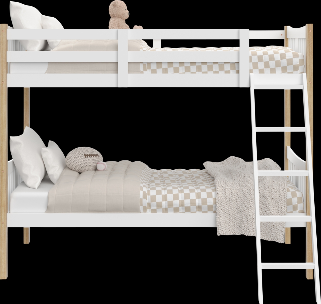Kids Fablea White Twin/Twin Bunk Bed - Thumbnail - Image 4