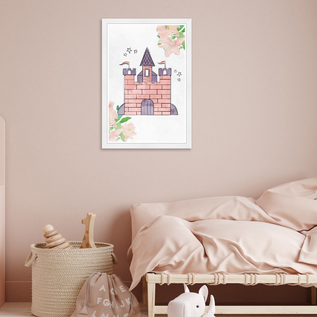 Kids Fairytale Castle Pink Wall Art - Thumbnail - Image 3