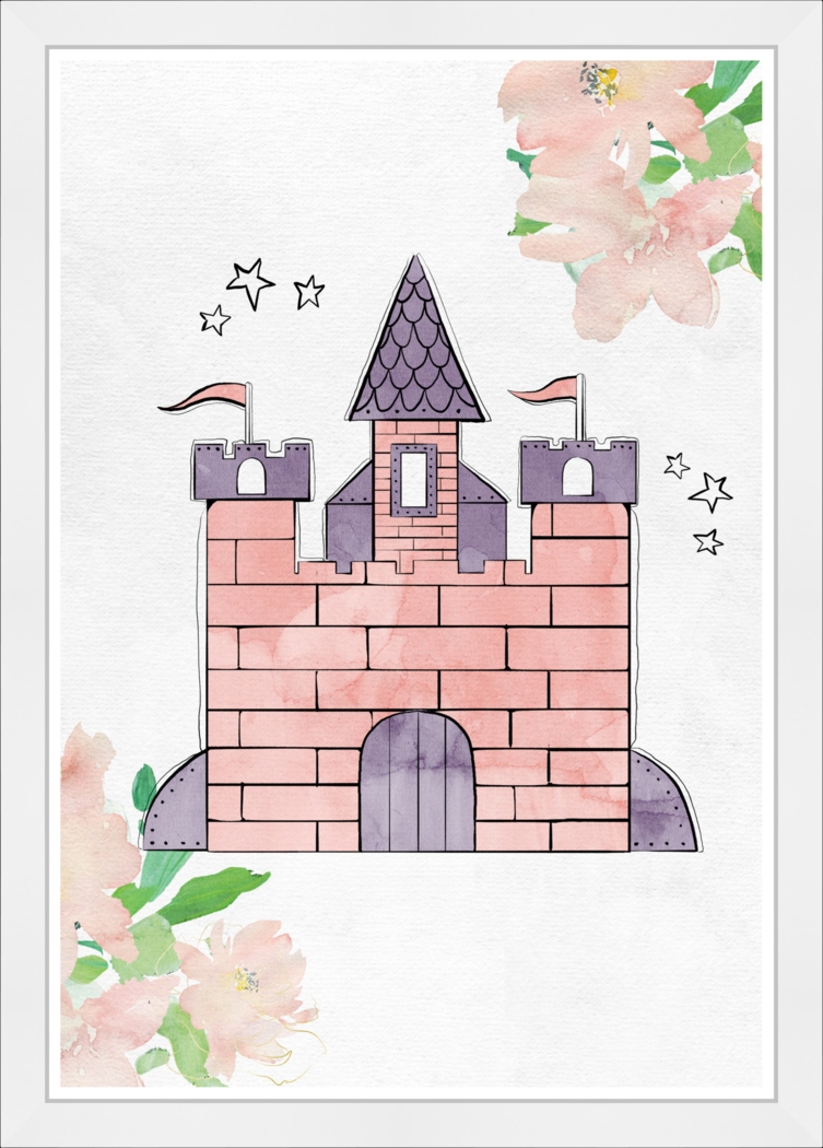 Kids Fairytale Castle Pink Wall Art - Thumbnail - Image 1