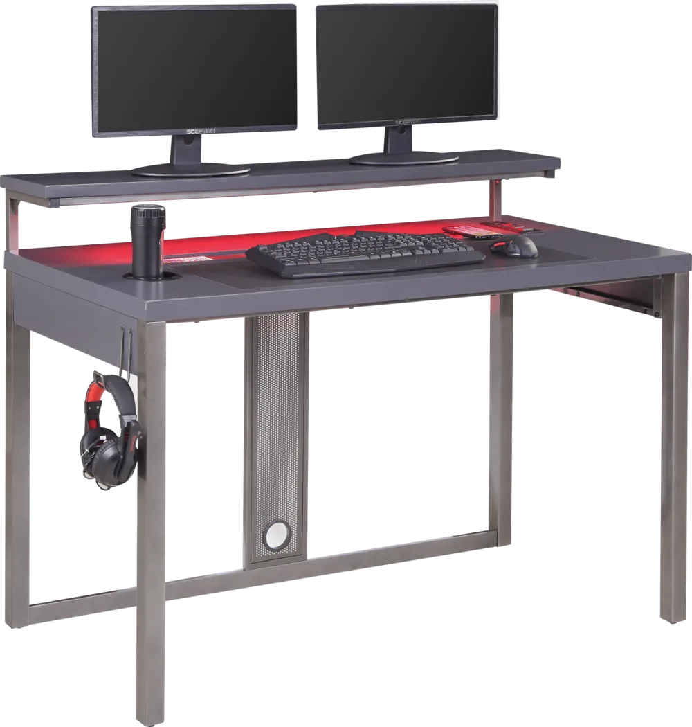 Kids Falkor Gray 48 in. Gaming Desk - Thumbnail - Image 5