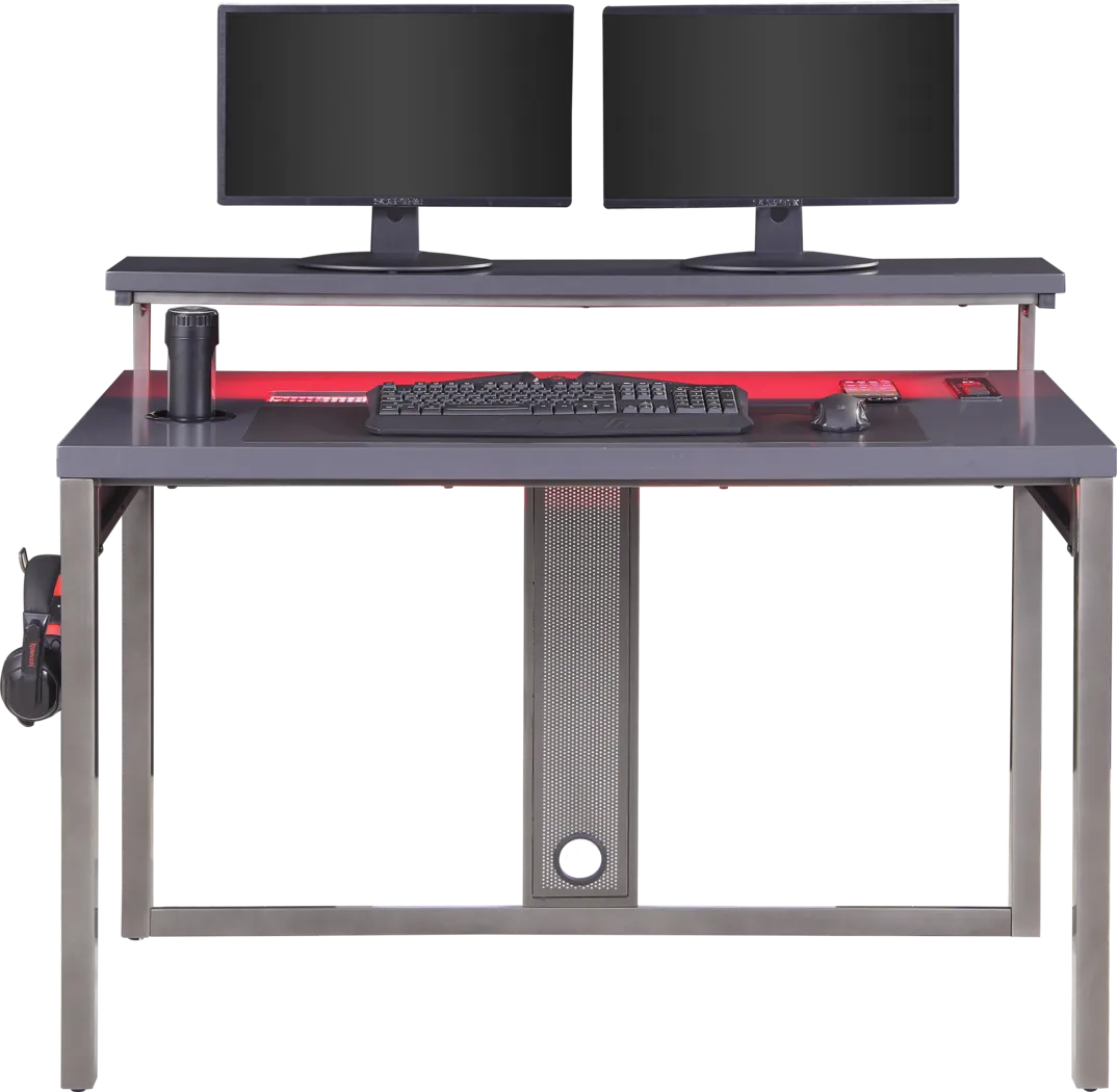 Kids Falkor Gray 48 in. Gaming Desk - Thumbnail - Image 11
