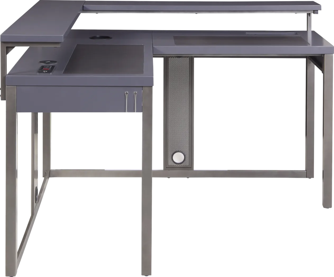 Kids Falkor Gray L-shaped Gaming Desk - Thumbnail - Image 6