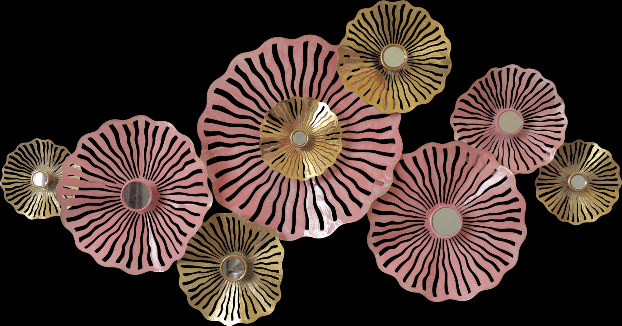 Kids Falling For Flowers Pink Metal Wall Art - Thumbnail - Image 1