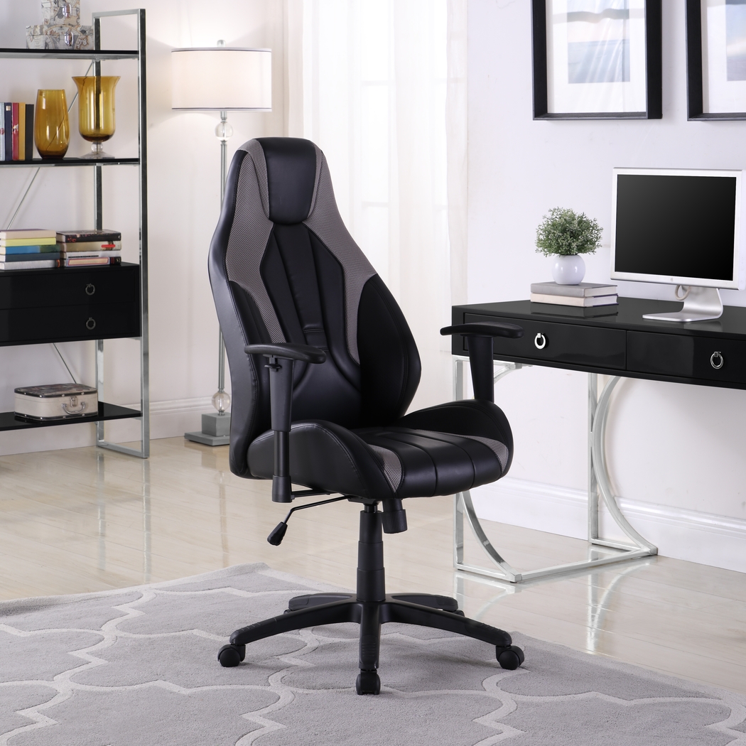Kids Faryn Black/Gray Gaming Desk Chair - Thumbnail - Image 6