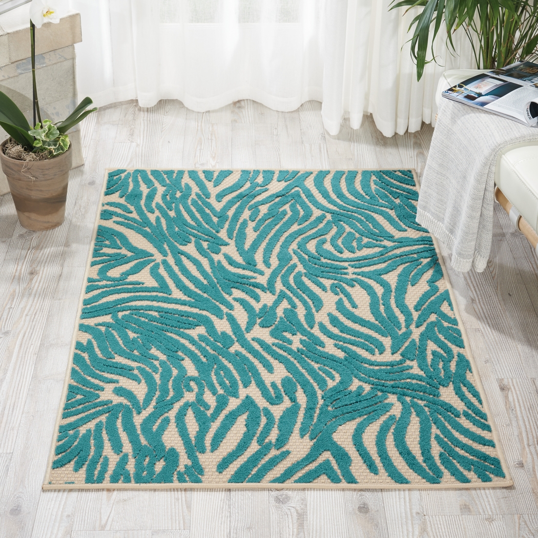 Kids Festive Coral Aqua 3' x 4' Rug - Thumbnail - Image 4