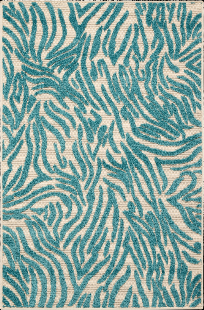 Kids Festive Coral Aqua 3' x 4' Rug - Thumbnail - Image 1