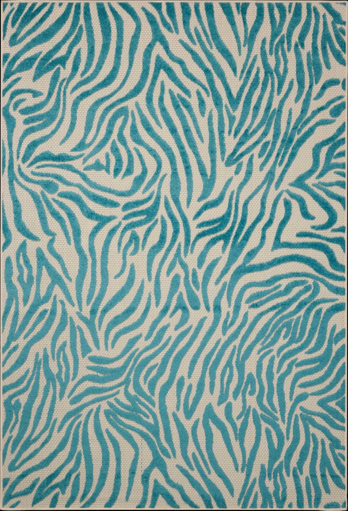 Kids Festive Coral Aqua 5' x 8' Rug - Thumbnail - Image 1