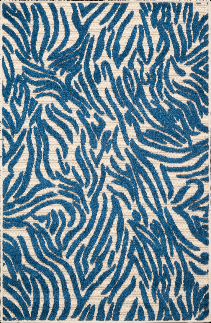 Kids Festive Coral Navy 3' x 4' Rug - Thumbnail - Image 1