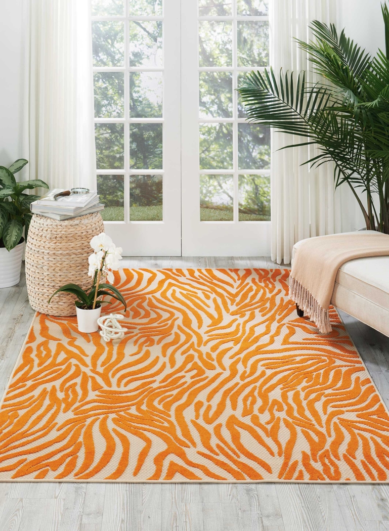 Kids Festive Coral Orange 4' x 6' Rug - Thumbnail - Image 4