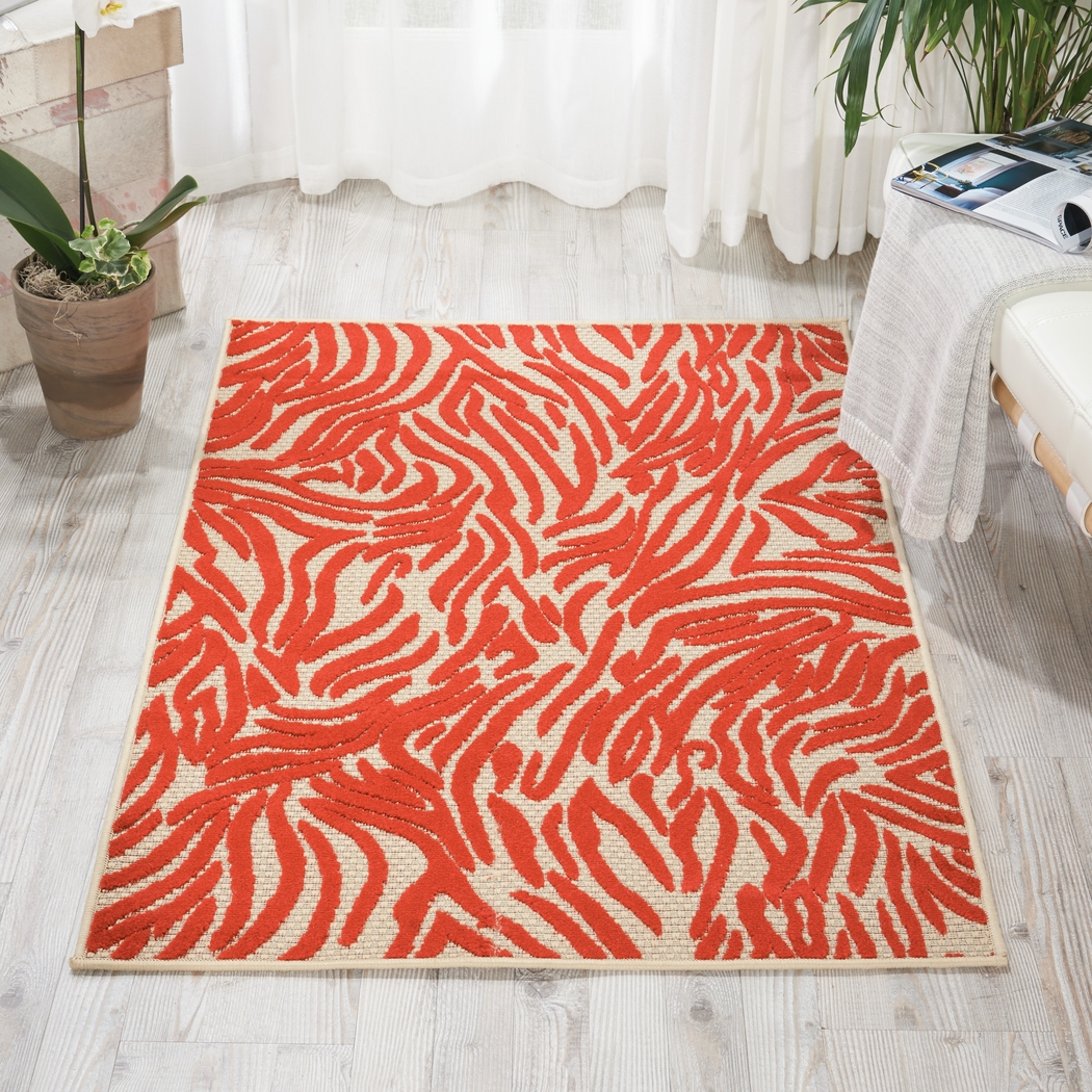 Kids Festive Coral Red 3' x 4' Rug - Thumbnail - Image 4