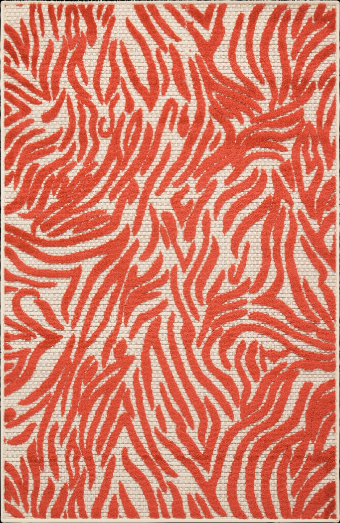Kids Festive Coral Red 3' x 4' Rug - Thumbnail - Image 1
