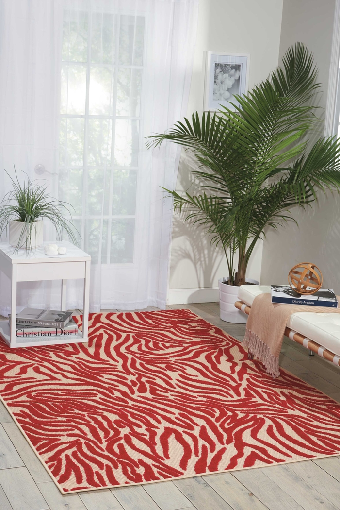 Kids Festive Coral Red 4' x 6' Rug - Thumbnail - Image 4