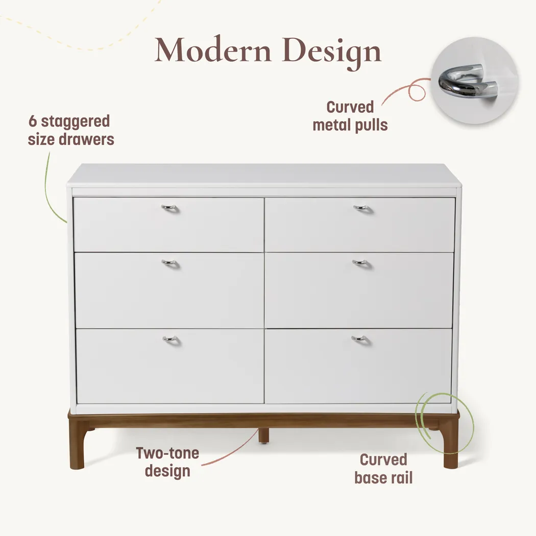 Kids Fiedu White/Brown 6 Drawer Dresser - Thumbnail - Image 7