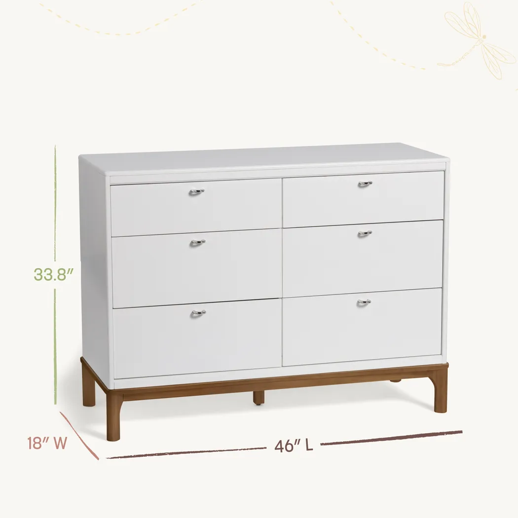 Kids Fiedu White/Brown 6 Drawer Dresser - Thumbnail - Image 8
