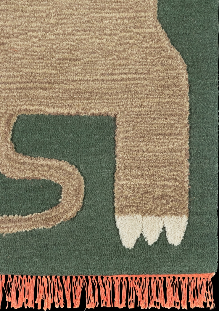 Kids Fierce Lion Green 5' x 7' Rug - Thumbnail - Image 2