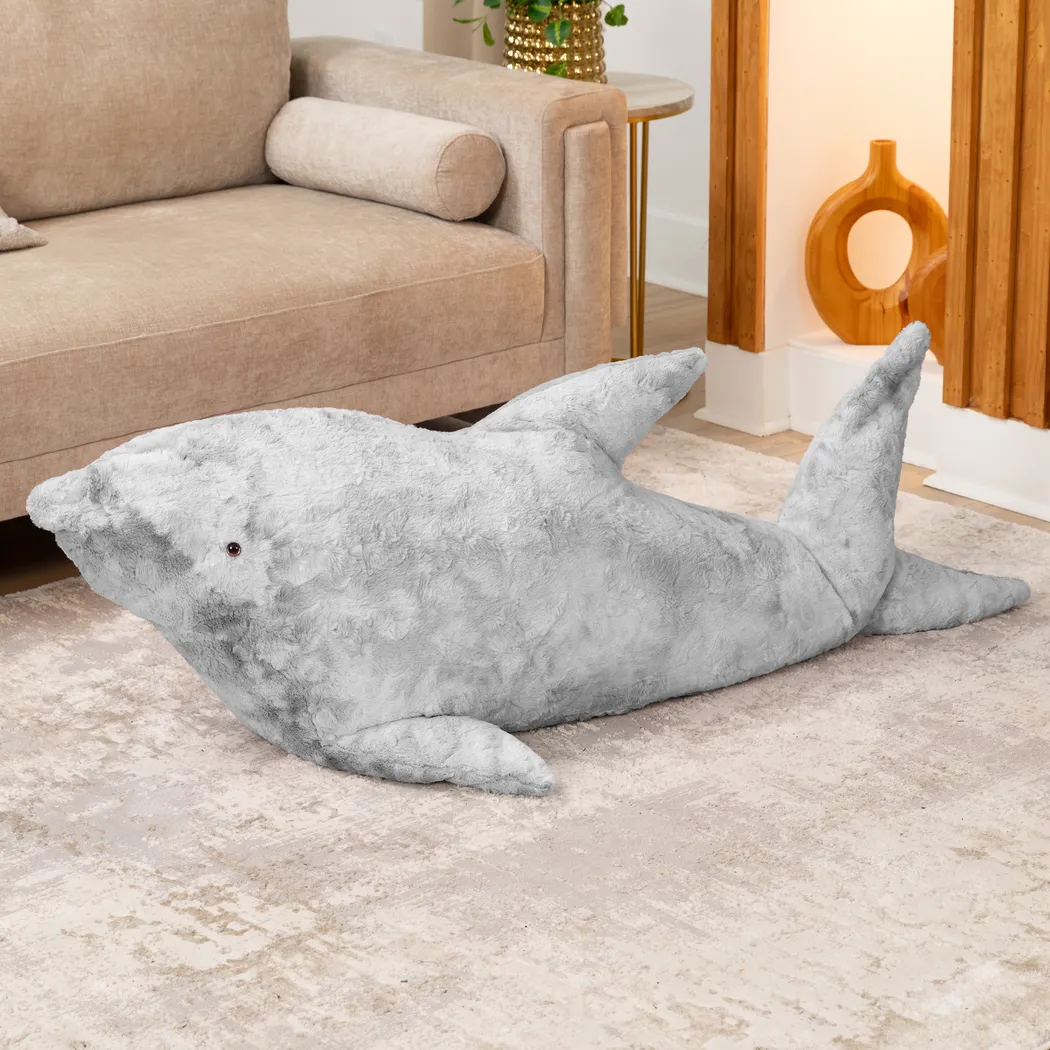 Kids Finn the Shark Gray Bean Bag - Thumbnail - Image 2