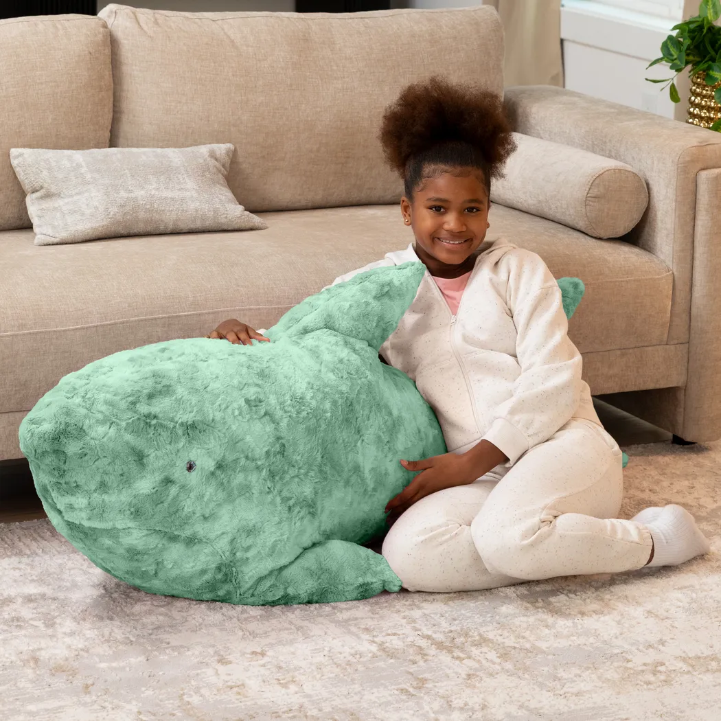 Kids Finn the Shark Green Bean Bag - Thumbnail - Image 4