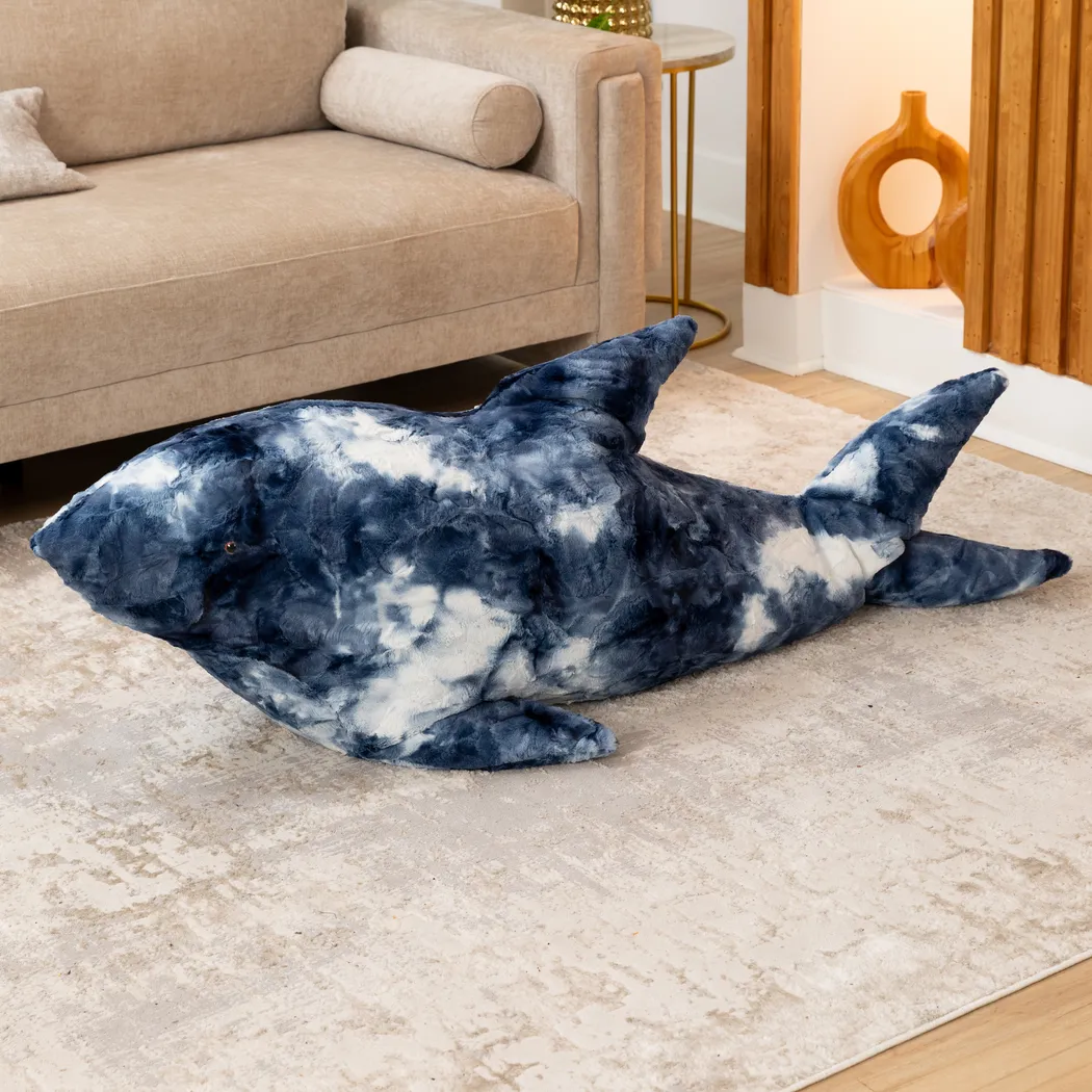 Kids Finn the Shark Tie-Dye Blue Bean Bag - Thumbnail - Image 2