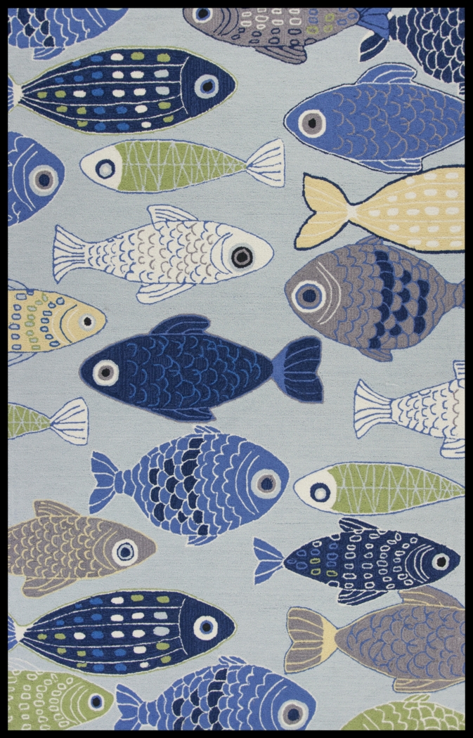 Kids Fish Festival Blue 5' x 7'6 Rug - Thumbnail - Image 1