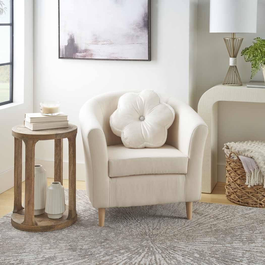 Kids Floral Bloom Ivory Throw Pillow - Thumbnail - Image 3