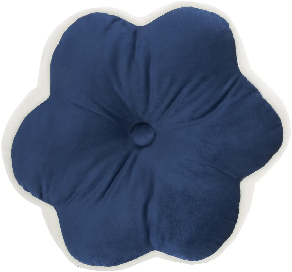 Kids Floral Bloom Navy Throw Pillow - Thumbnail - Image 2