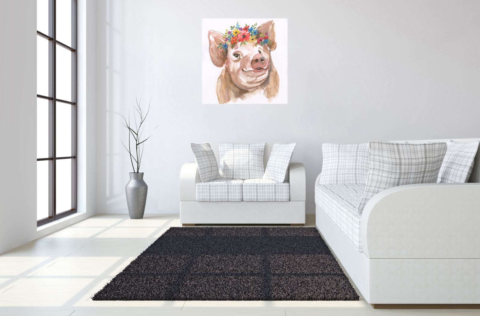 Kids Floral Rosey Pink Artwork - Thumbnail - Image 2