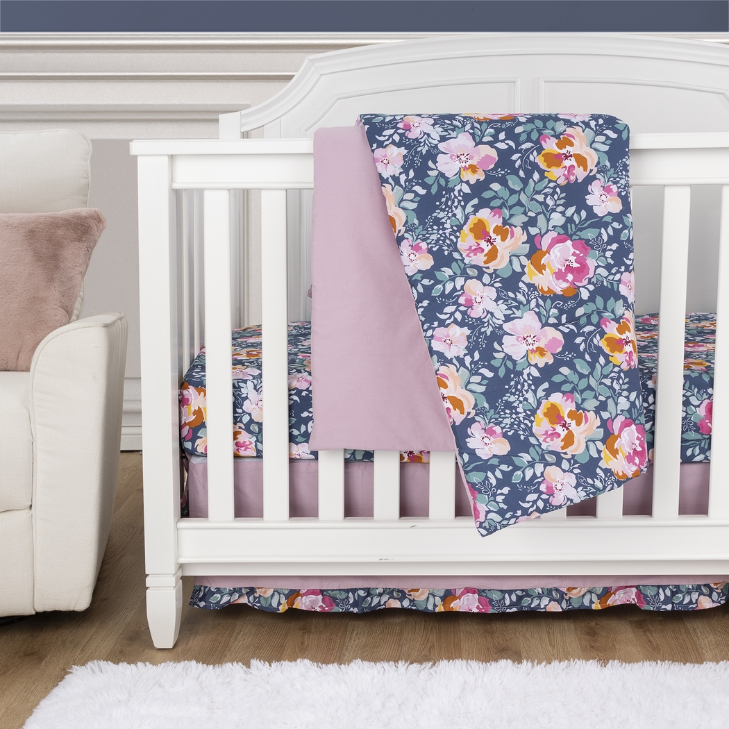 Kids Flower Snooze Blue Baby Bedding Set - Thumbnail - Image 12