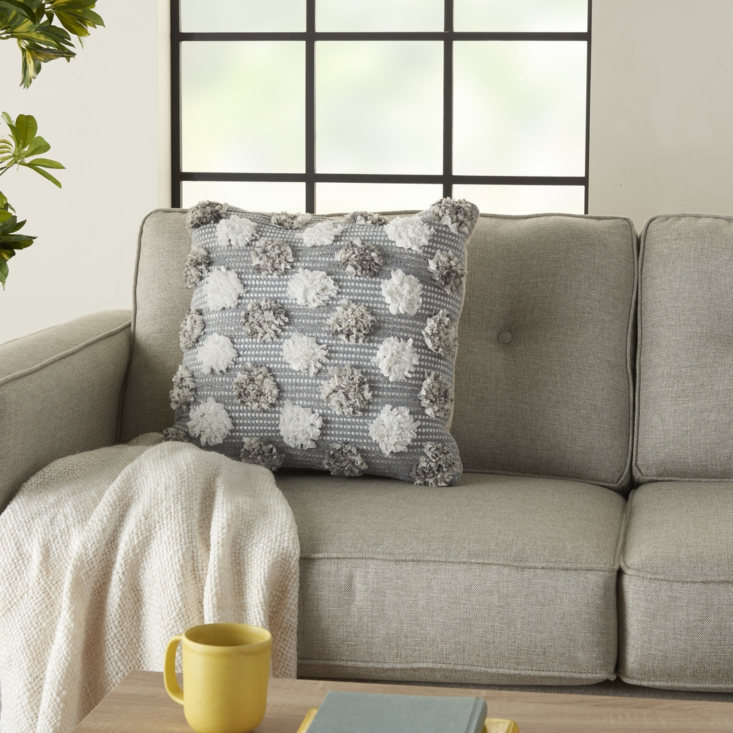 Kids Flowerful Gray Accent Pillow - Thumbnail - Image 4