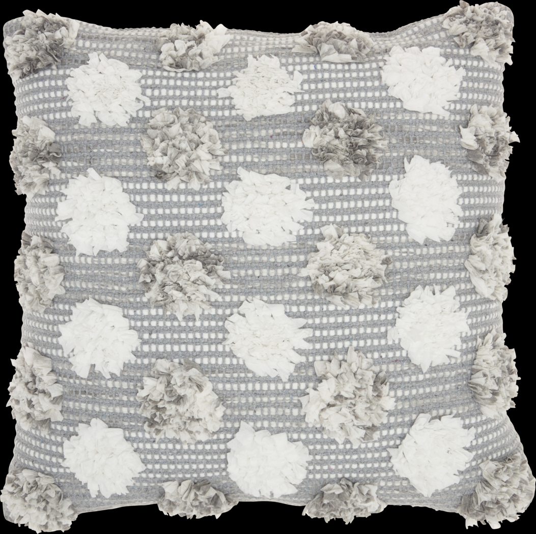 Kids Flowerful Gray Accent Pillow - Thumbnail - Image 1