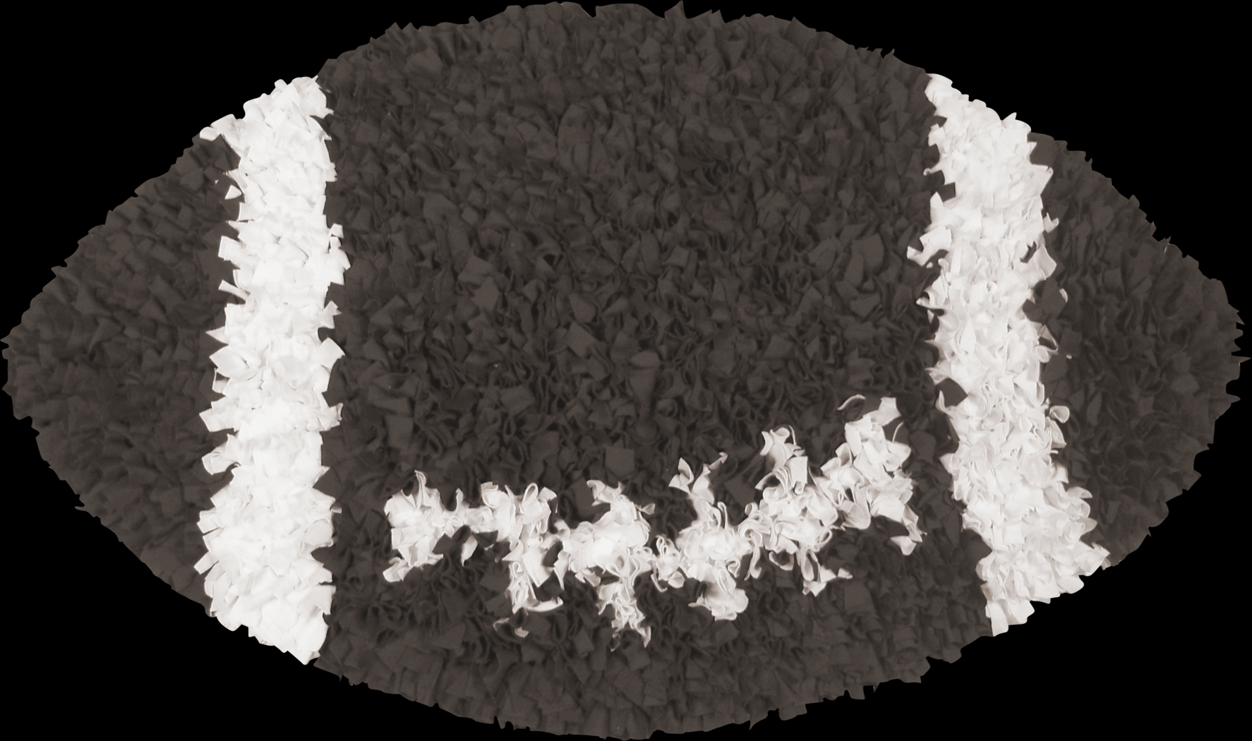 Kids Fluffy Football Brown 3' x 3' Rug - Thumbnail - Image 1