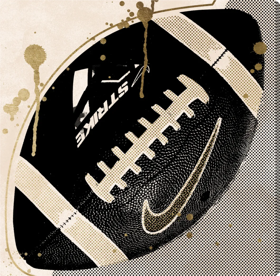 Kids Football Days Black Small Wall Art - Thumbnail - Image 1