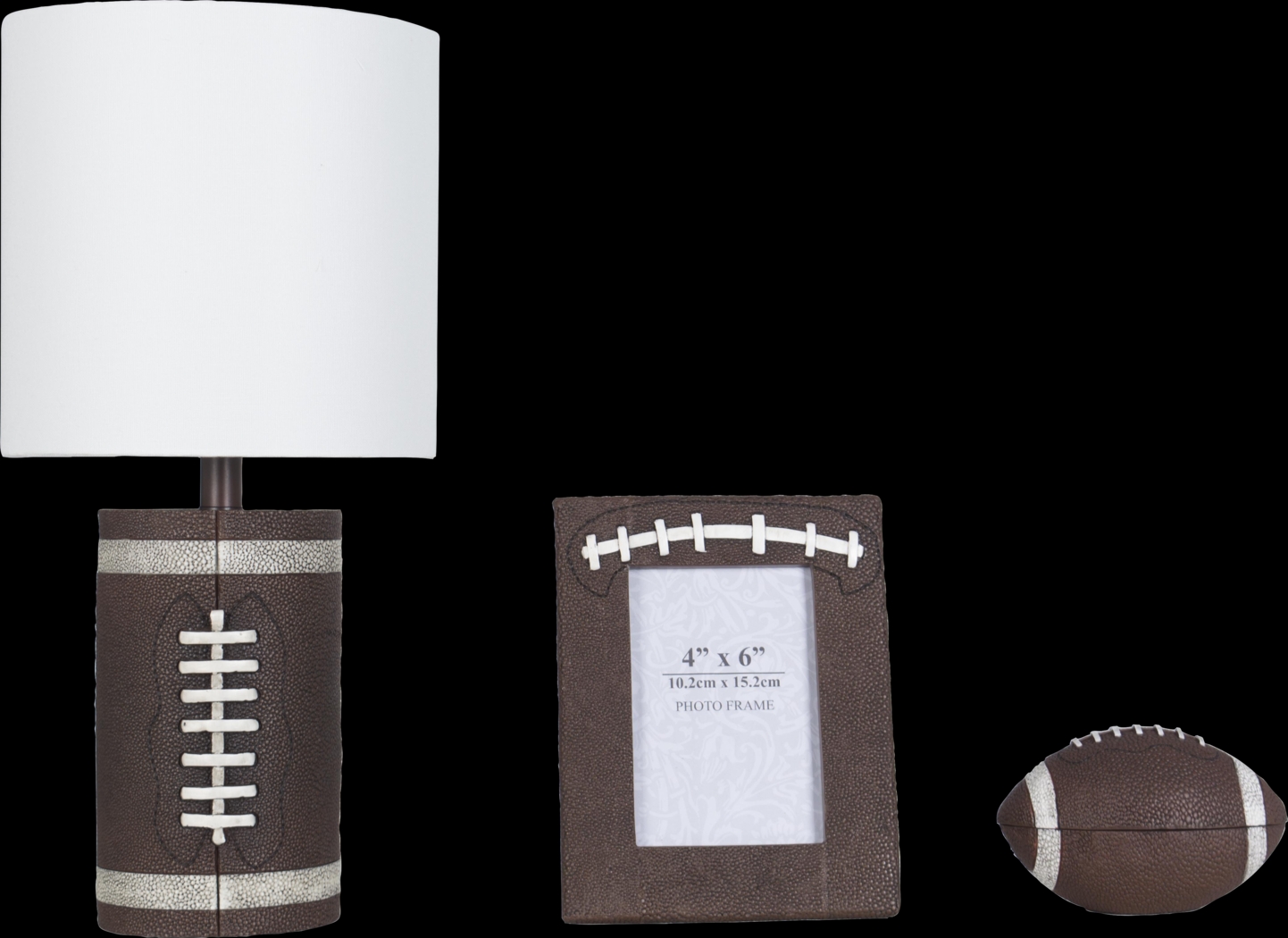 Kids Football Zone Brown 3 Pc Lamp Set - Thumbnail - Image 1