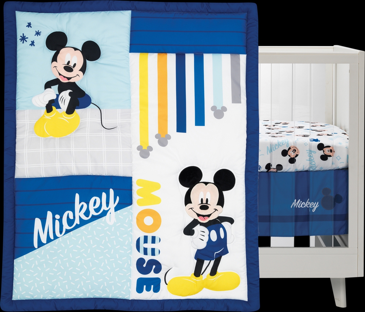 Kids Forever Mickey Mouse Blue Baby Bedding Set - Thumbnail - Image 1