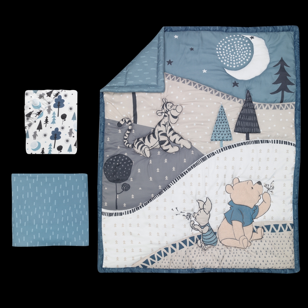 Kids Forever Pooh Blue Baby Bedding Set - Thumbnail - Image 1