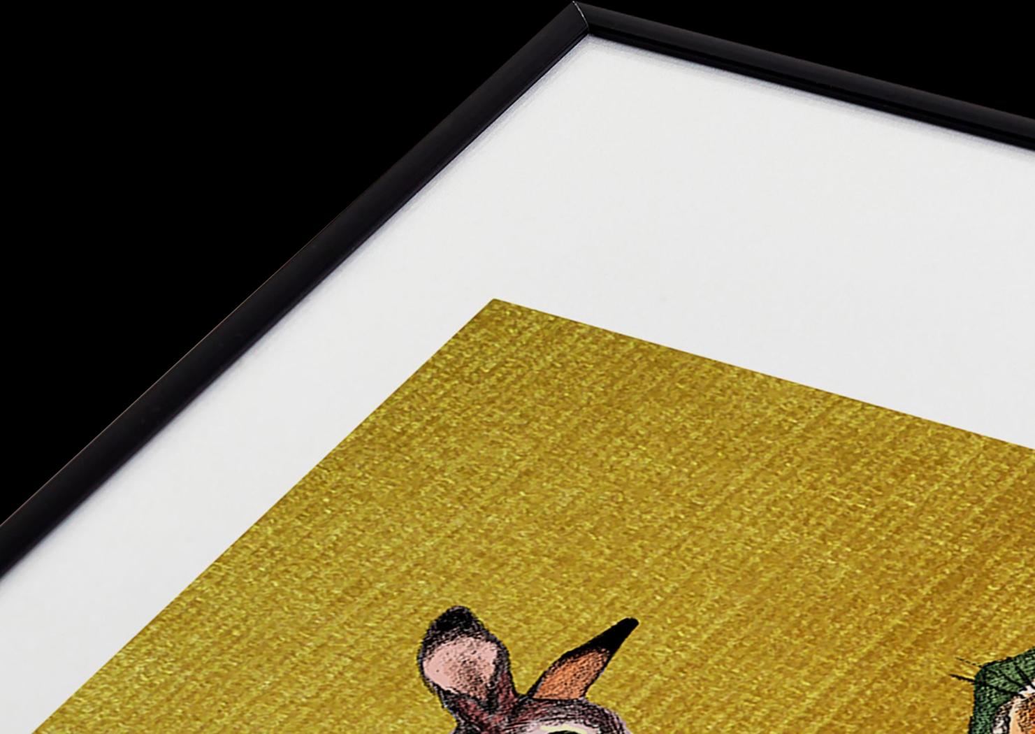 Kids Fox And Hare Gold Metal Framed Print - Thumbnail - Image 3
