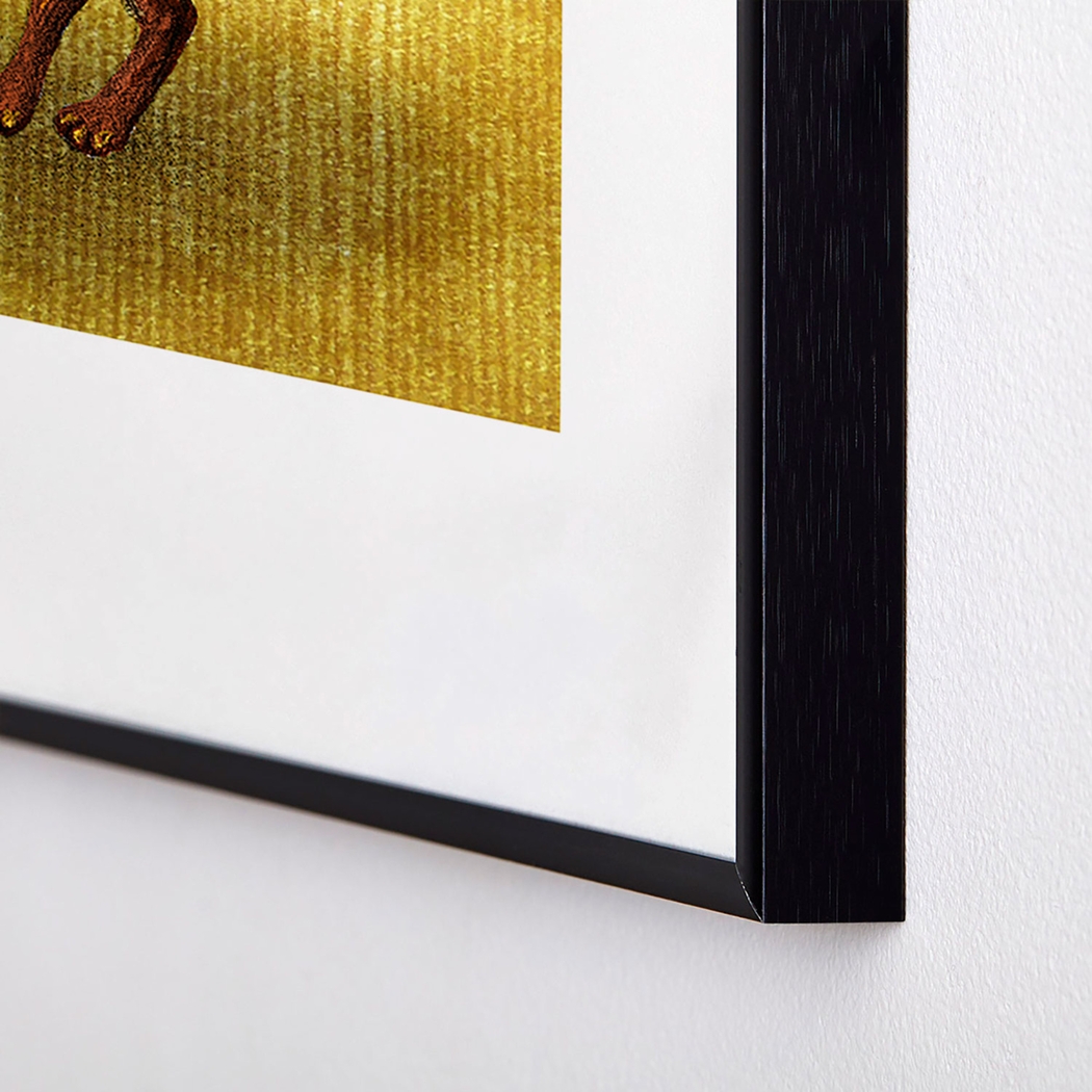 Kids Fox And Hare Gold Metal Framed Print - Thumbnail - Image 4