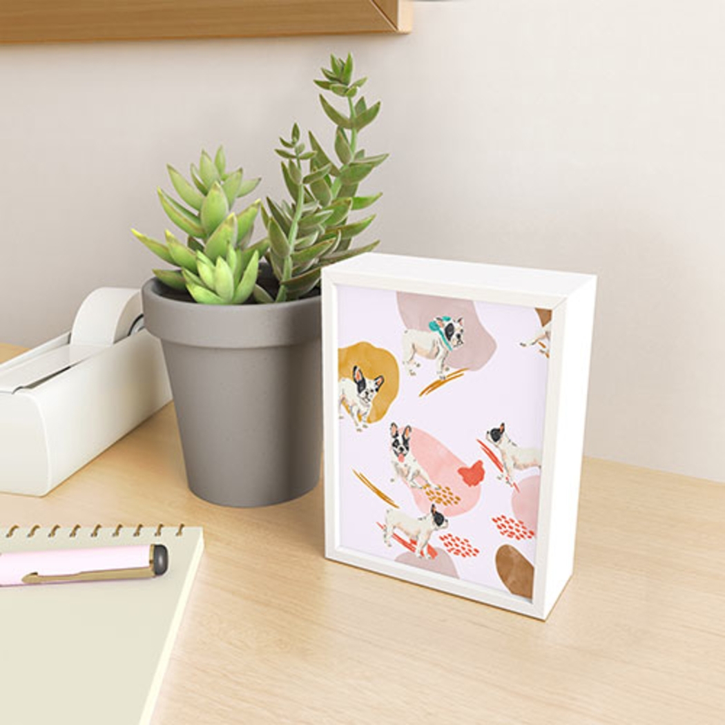 Kids Frenchie Love White Mini Framed Art - Thumbnail - Image 2