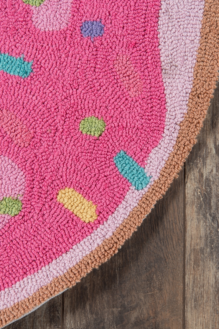 Kids Frosted Treat Pink 36 In. Round Rug - Thumbnail - Image 2