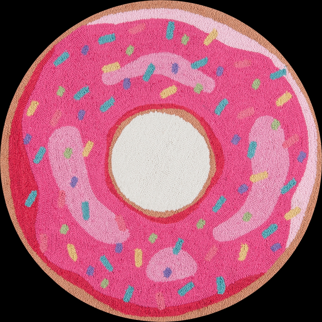 Kids Frosted Treat Pink 36 In. Round Rug - Thumbnail - Image 1
